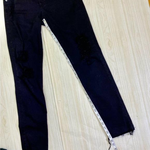 AG Adriano Goldschmied The Prima Cigarette Leg Black Distressed Jeans Size 29 R - Picture 3 of 11